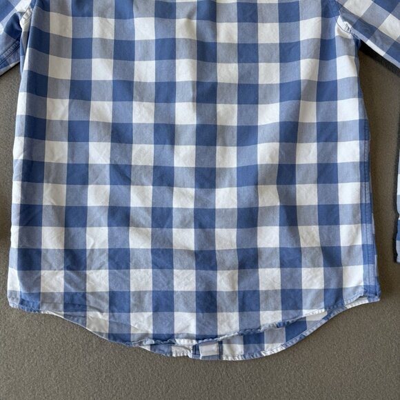 Abercrombie & Fitch Mens M Blue White Plaid Check Button Down Long Sleeve Shirt - Picture 14 of 16